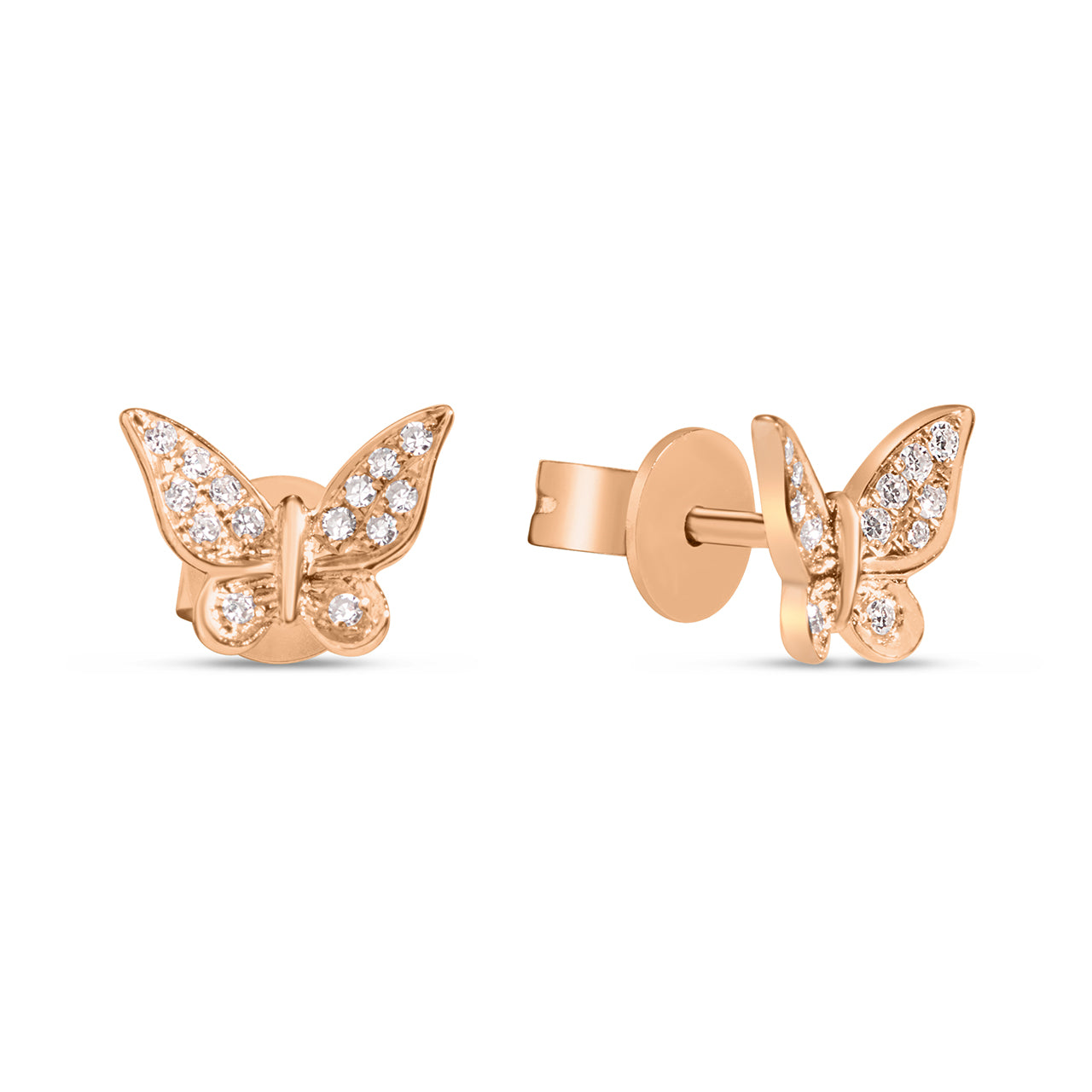 Diamond Butterfly Stud Earring