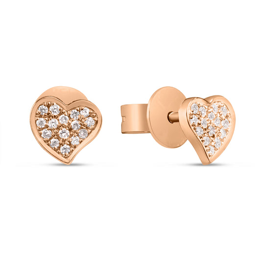 Diamond Heart Stud Earring