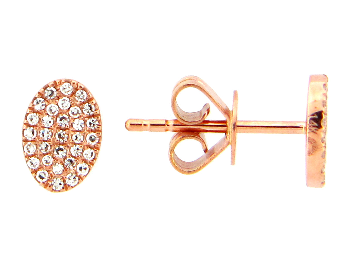 DIAMOND OVAL STUD EARRING