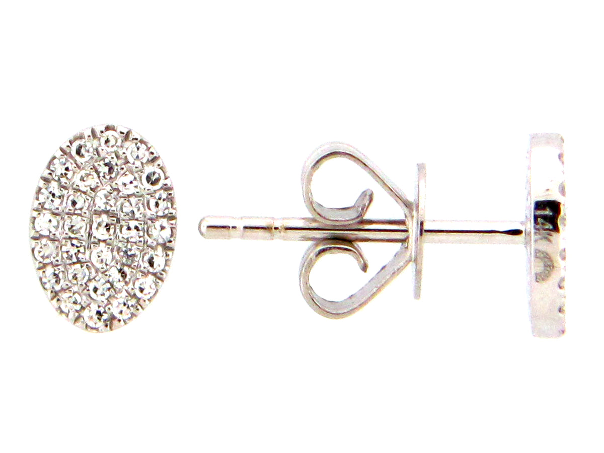 DIAMOND OVAL STUD EARRING