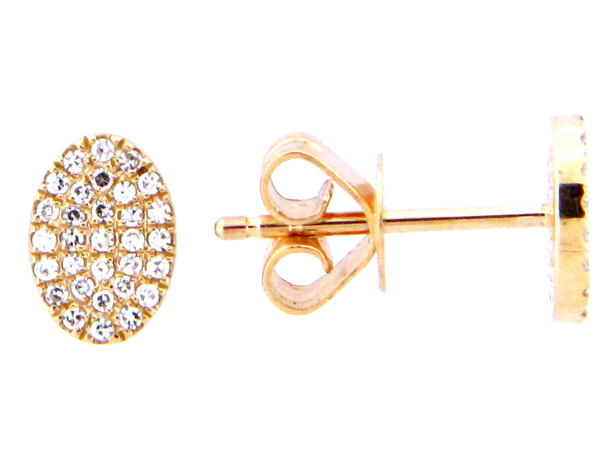 DIAMOND OVAL STUD EARRING