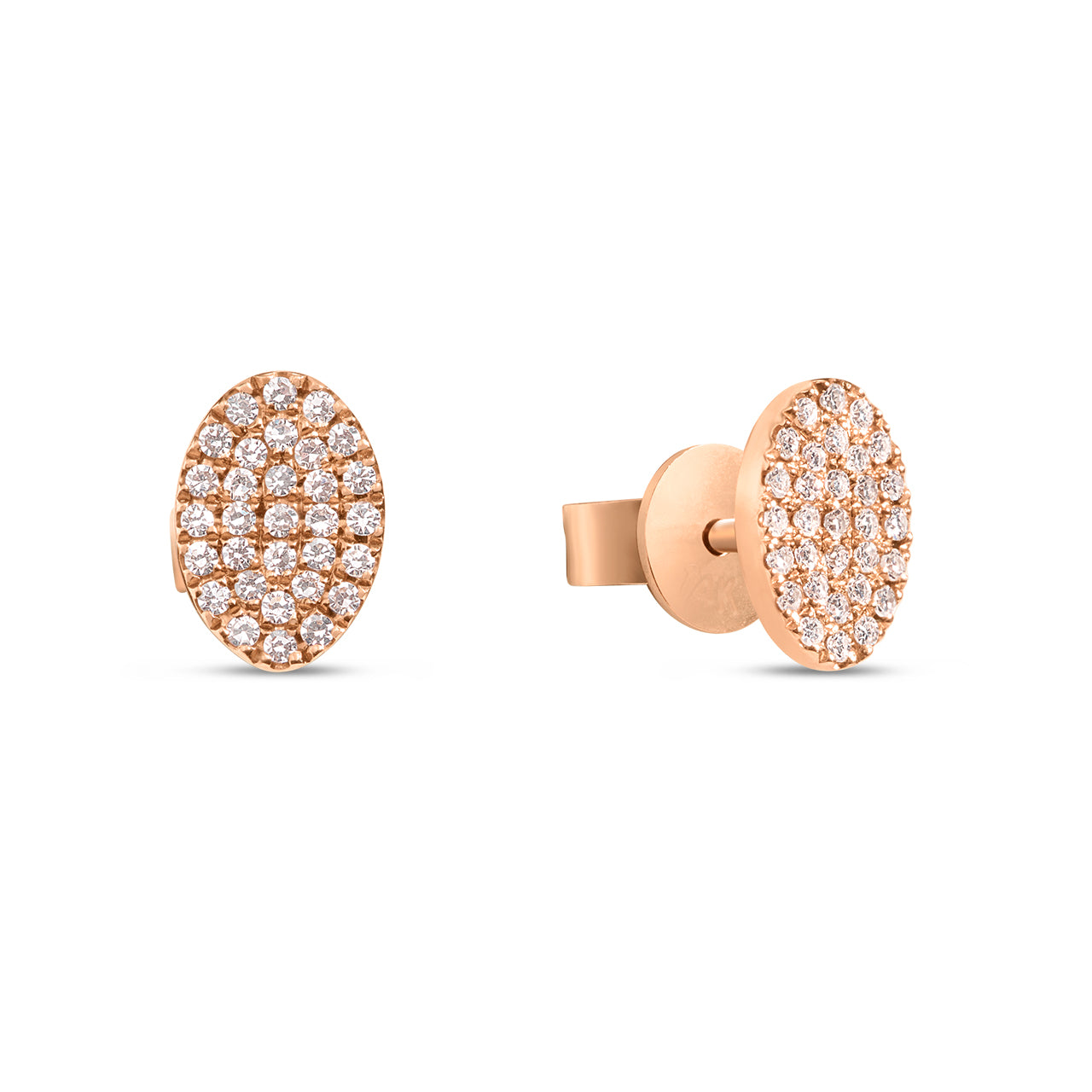 Diamond Oval Stud Earring