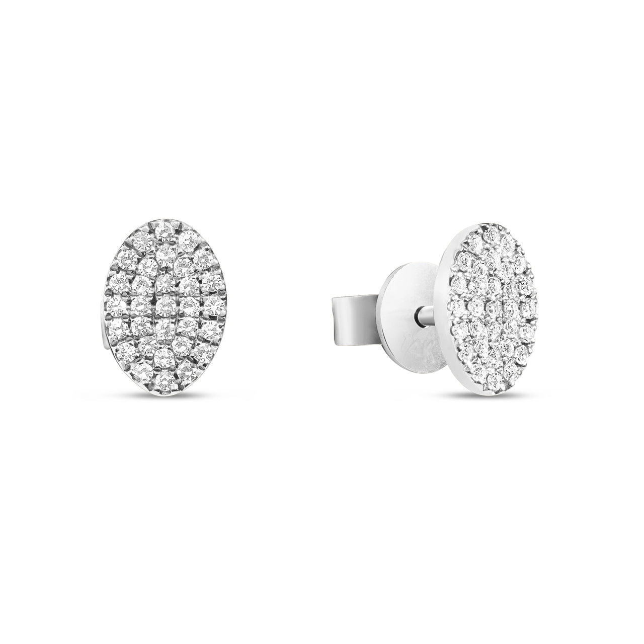Diamond Oval Stud Earring