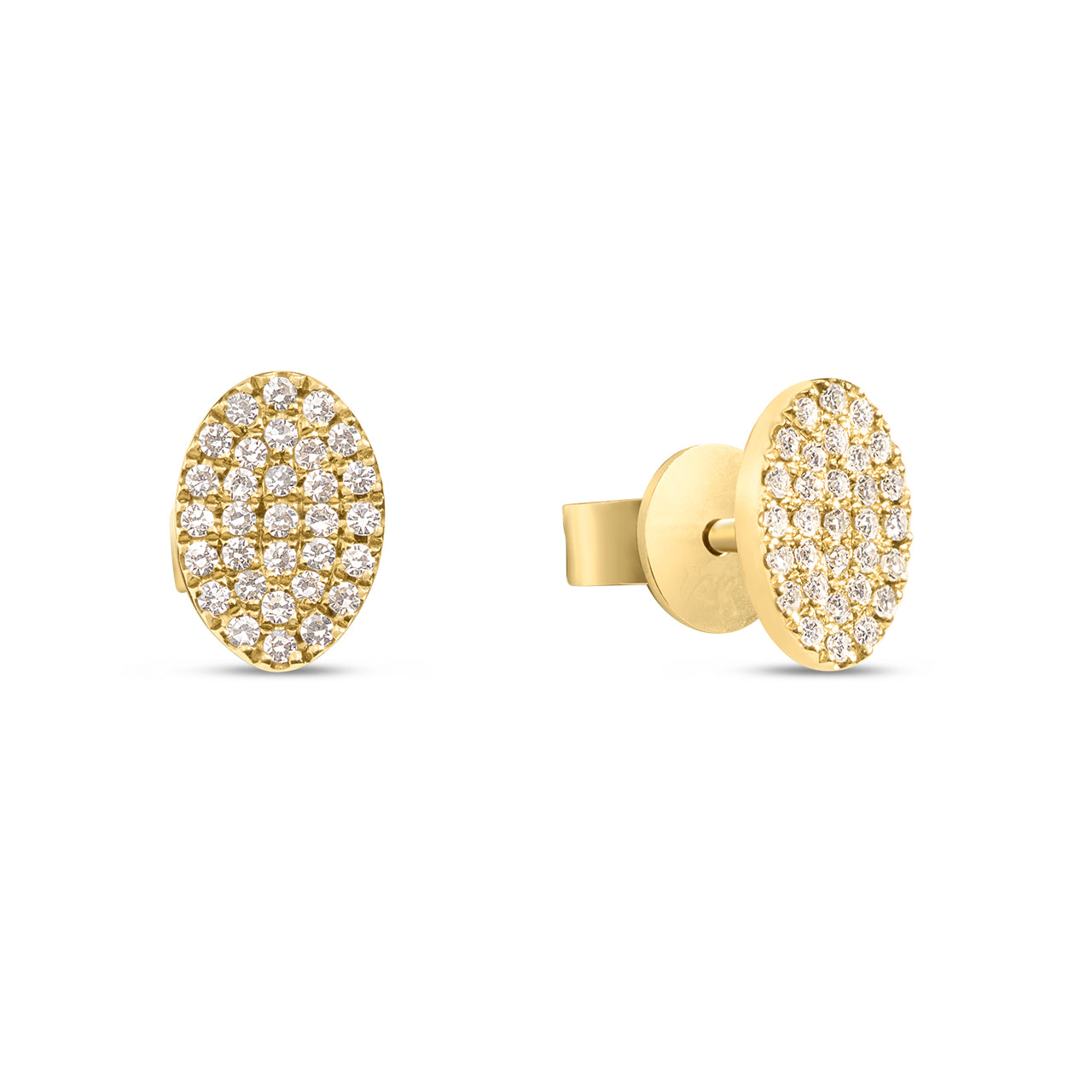 Diamond Oval Stud Earring