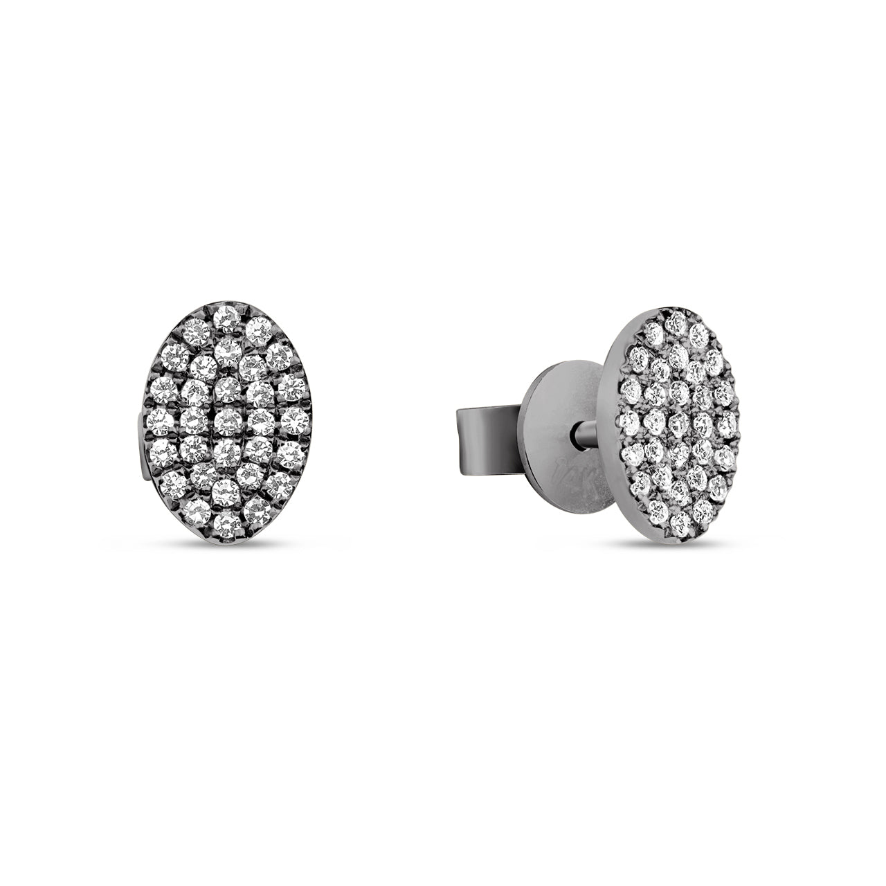 Diamond Oval Stud Earring