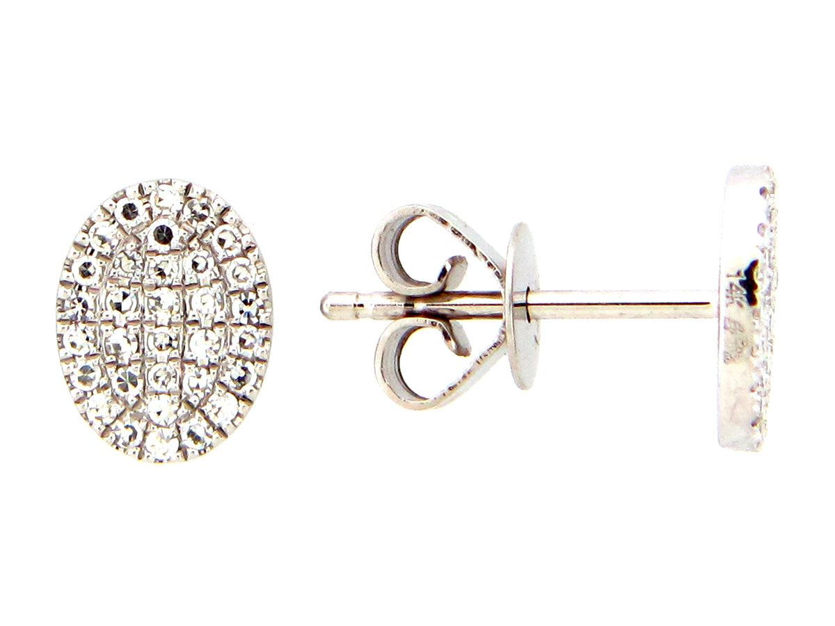 DIAMOND OVAL STUD EARRING
