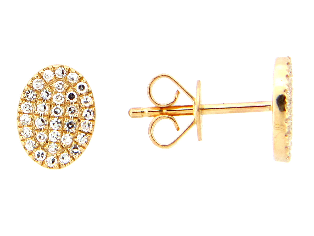 DIAMOND OVAL STUD EARRING