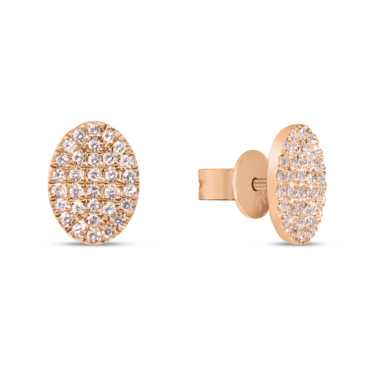 Diamond Oval Stud Earring