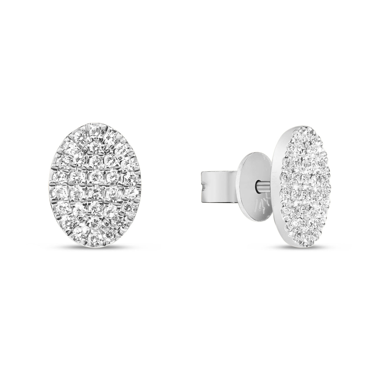 Diamond Oval Stud Earring