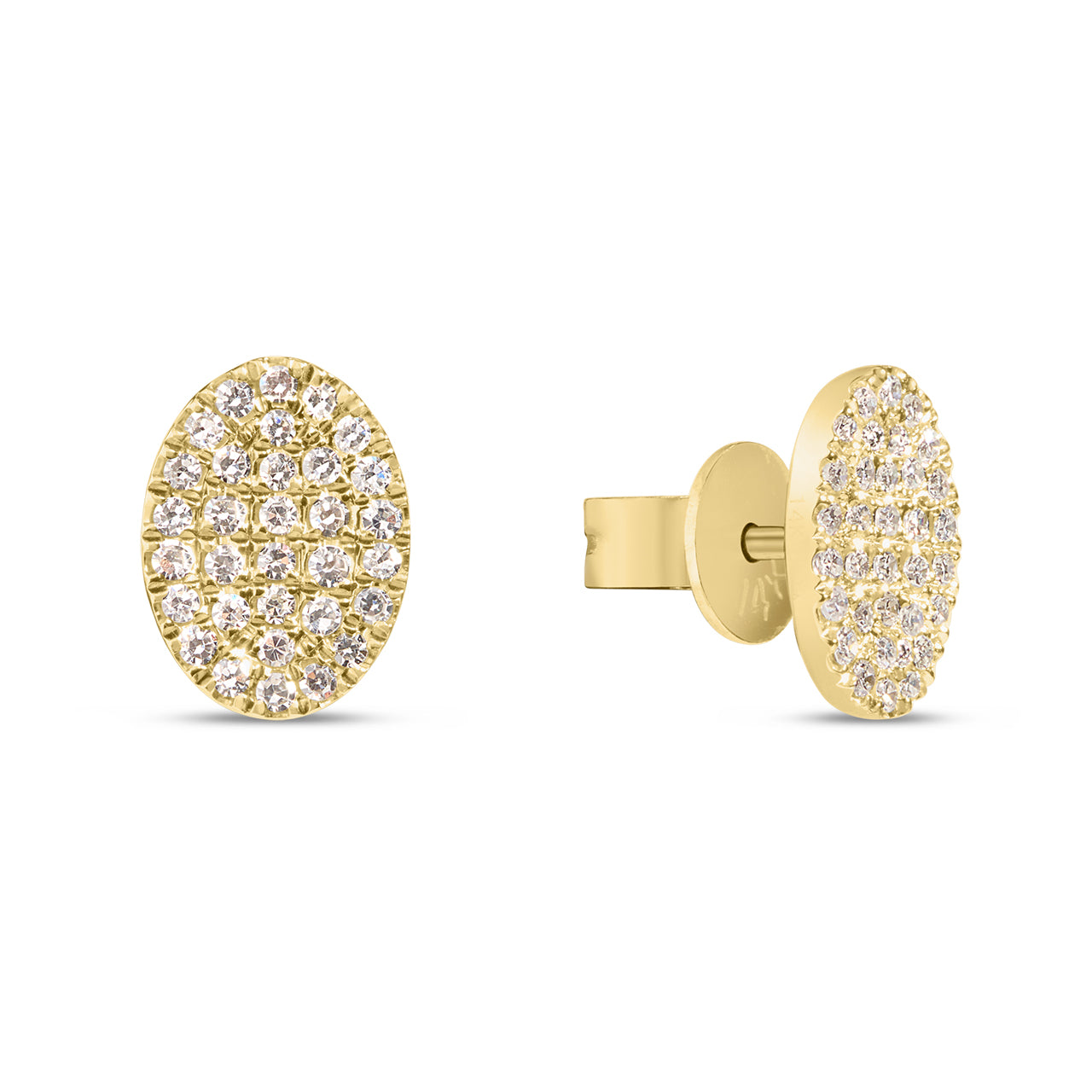 Diamond Oval Stud Earring
