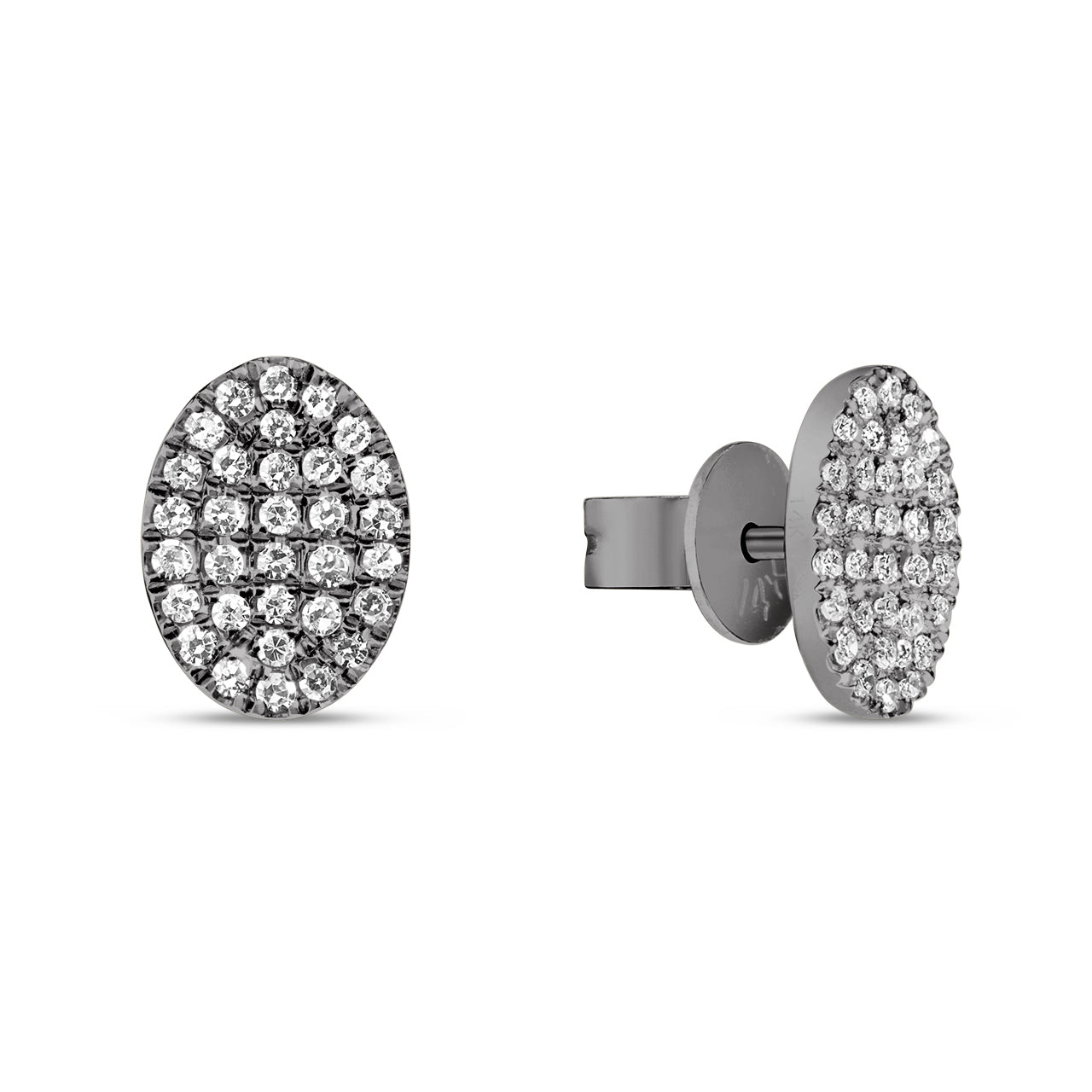 Diamond Oval Stud Earring