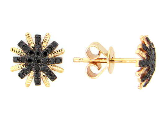 BLACK DIAMOND EARRING, 14KY (R)