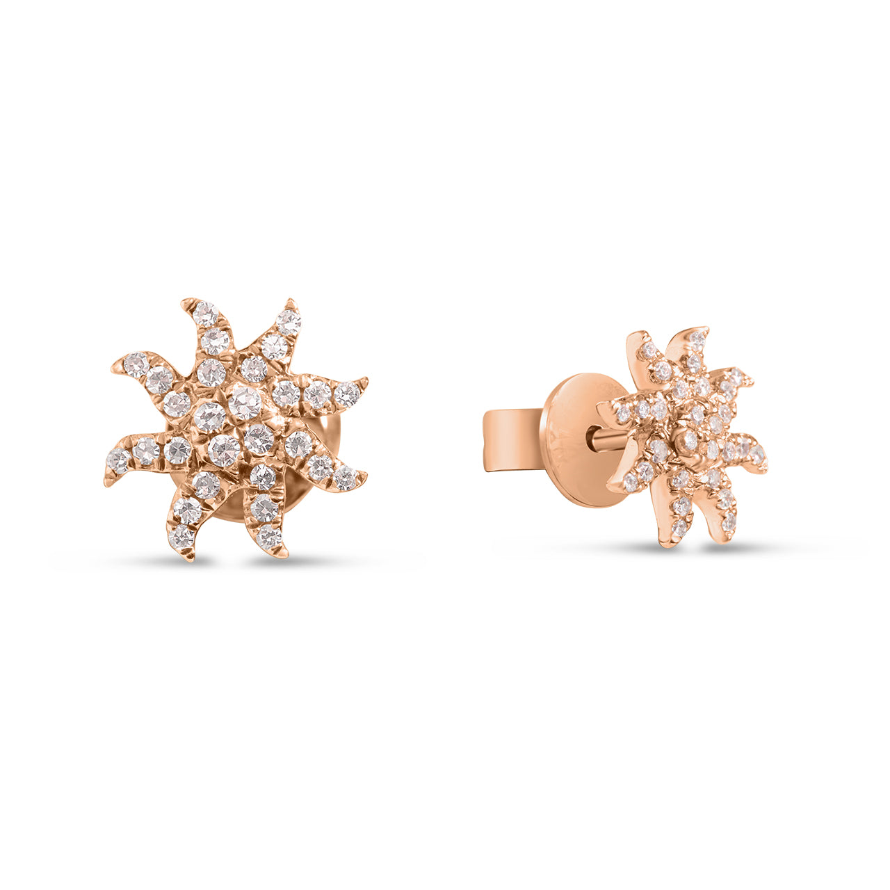 Diamond Sun Stud Earring