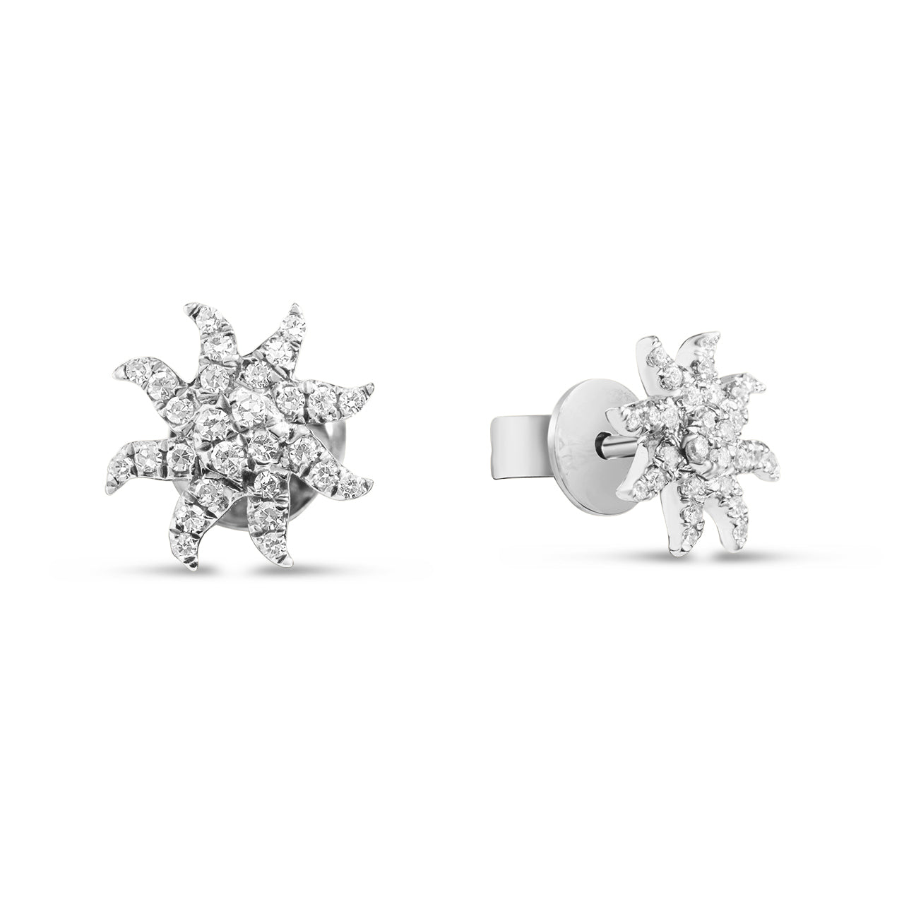 Diamond Sun Stud Earring