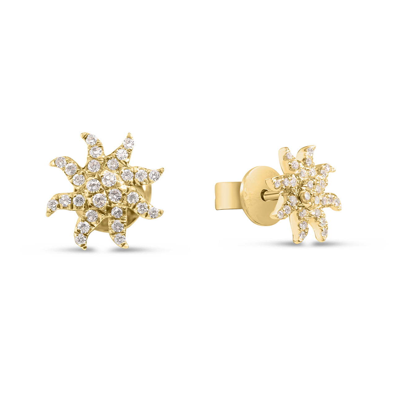 Diamond Sun Stud Earring
