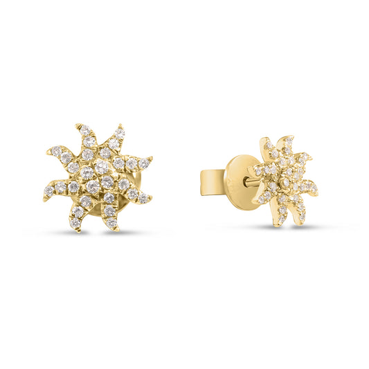 Diamond Sun Stud Earring