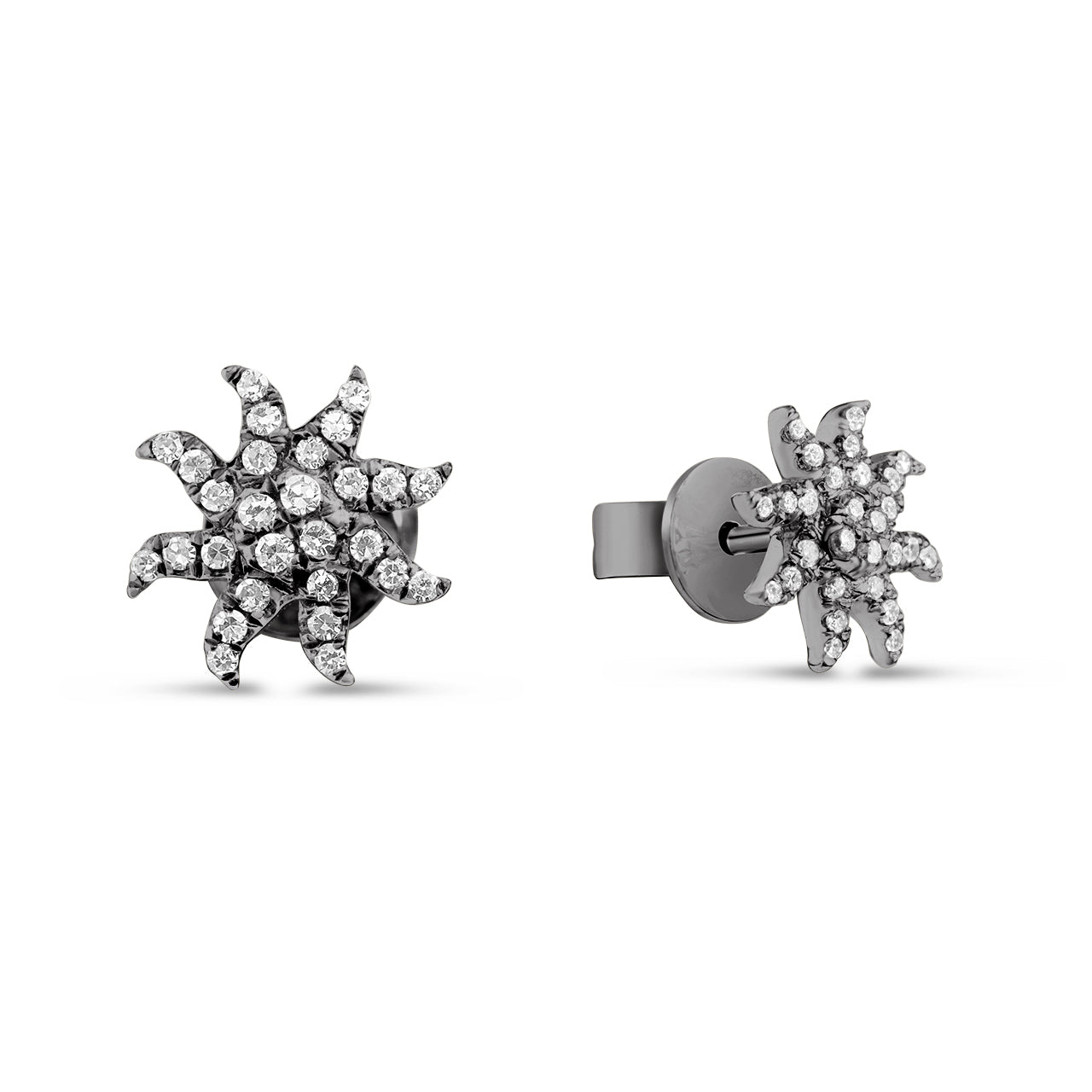 Diamond Sun Stud Earring