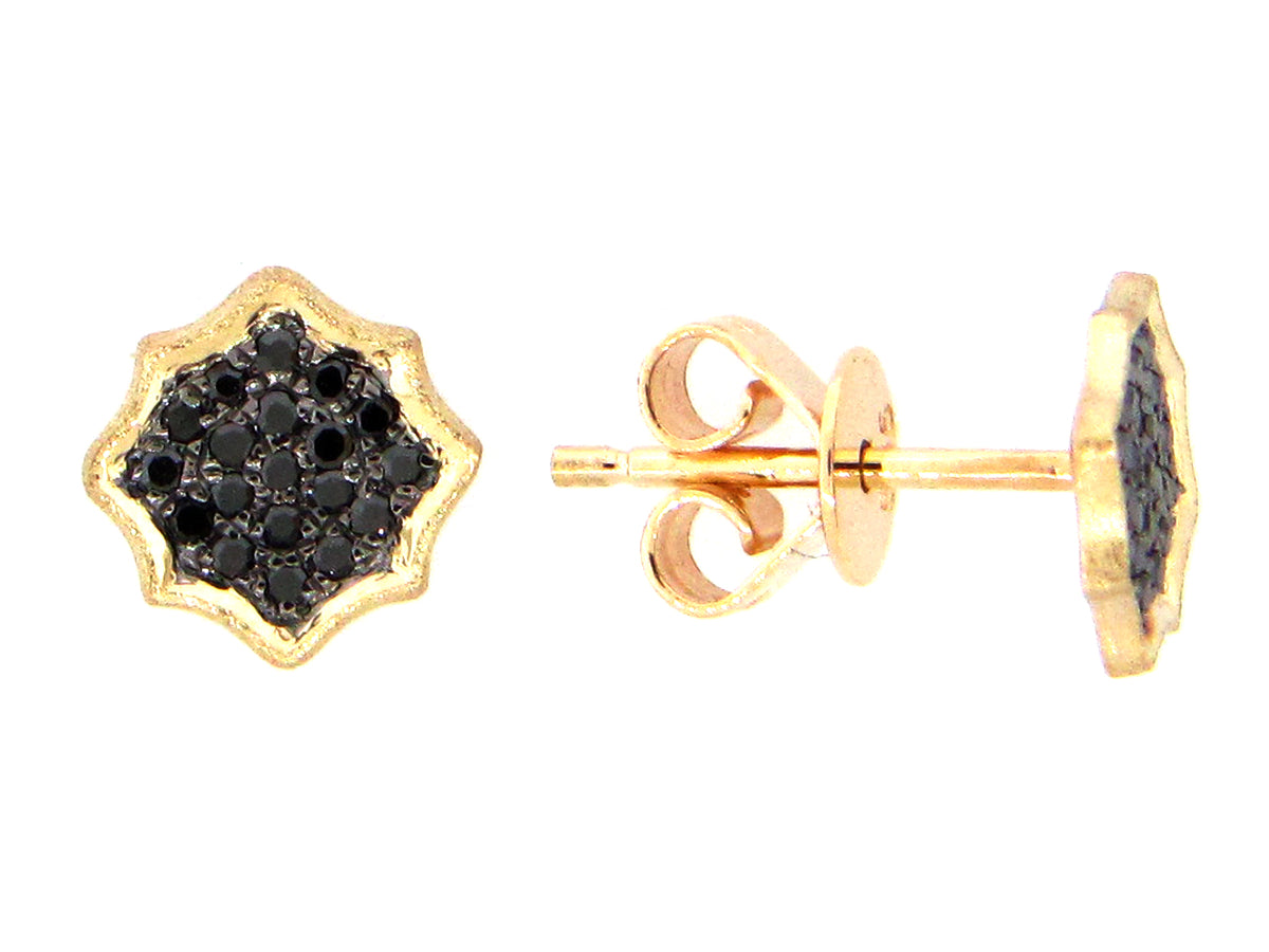 BLACK DIAMOND EARRING, 14KY (R)