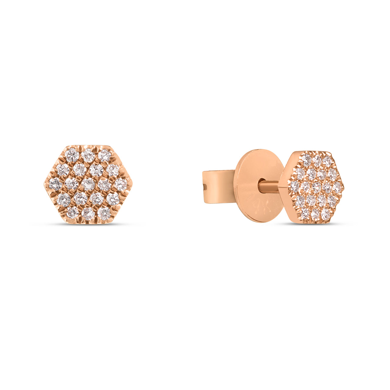 Diamond Honeycomb Stud Earring