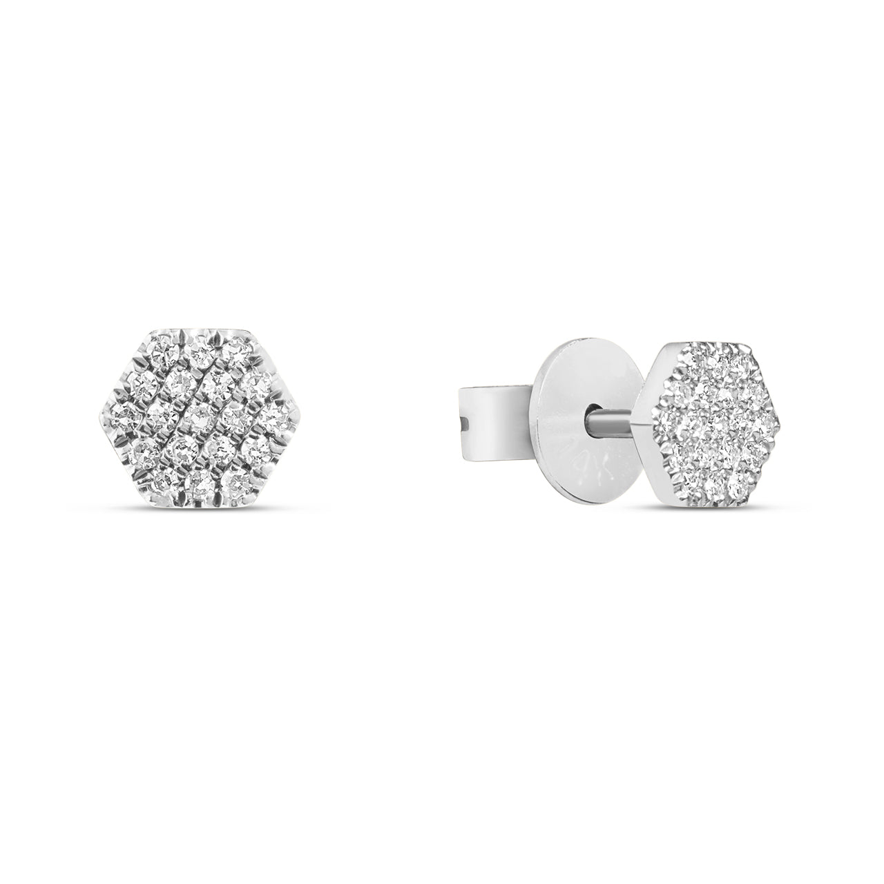 Diamond Honeycomb Stud Earring