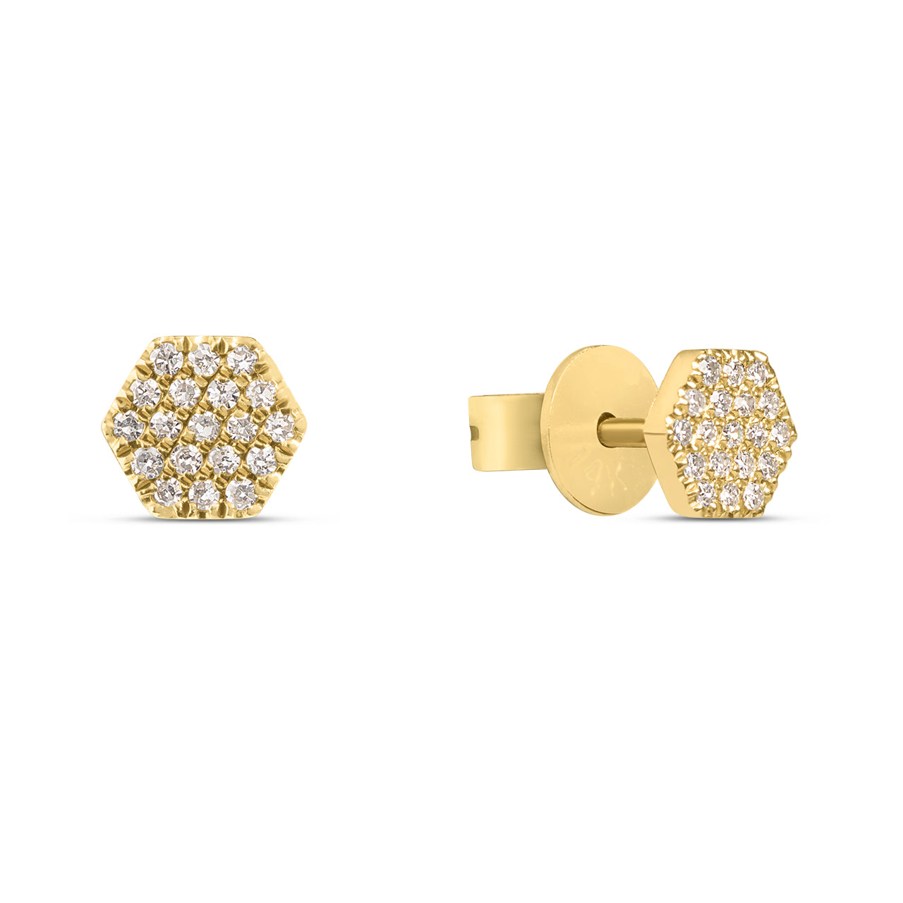 Diamond Honeycomb Stud Earring