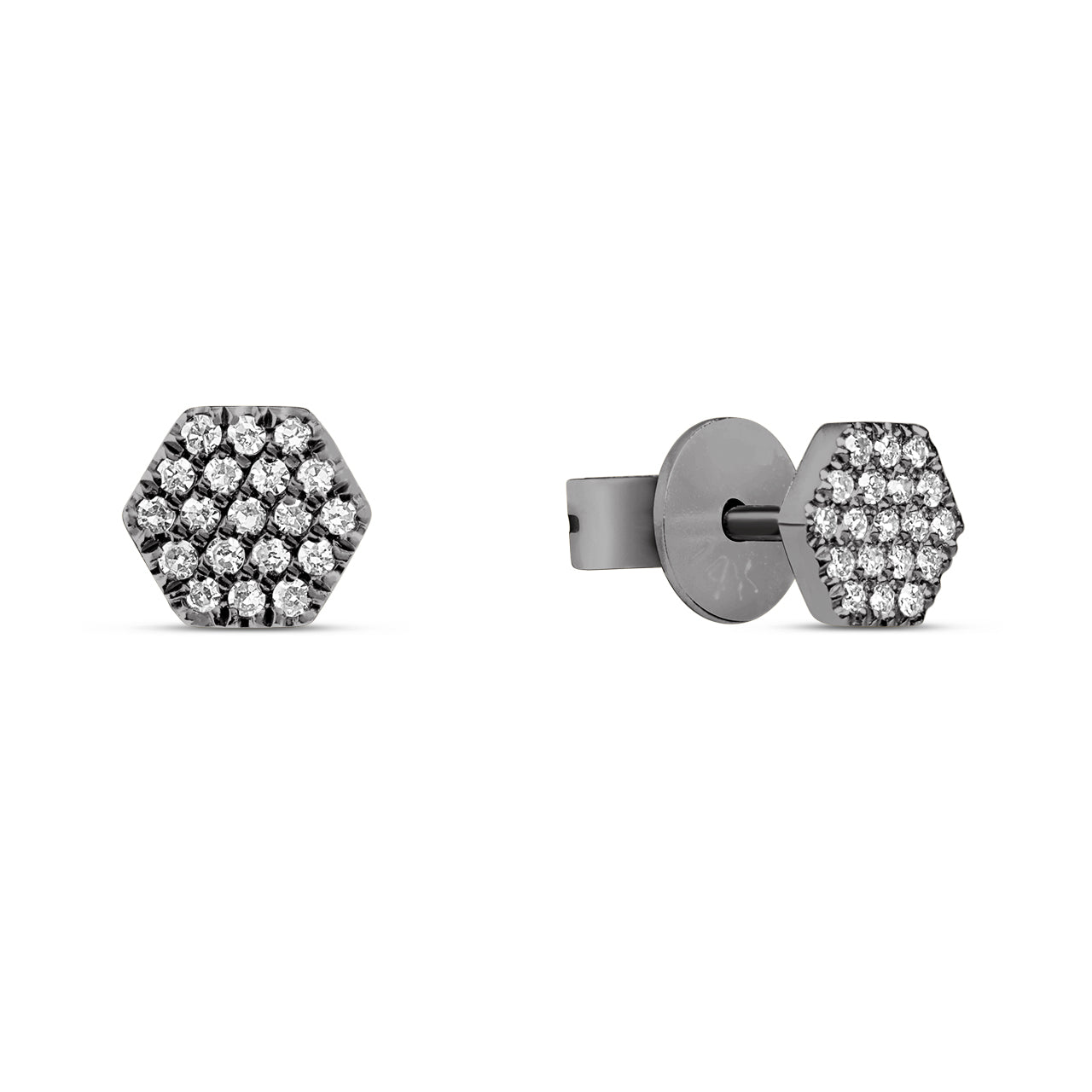 Diamond Honeycomb Stud Earring