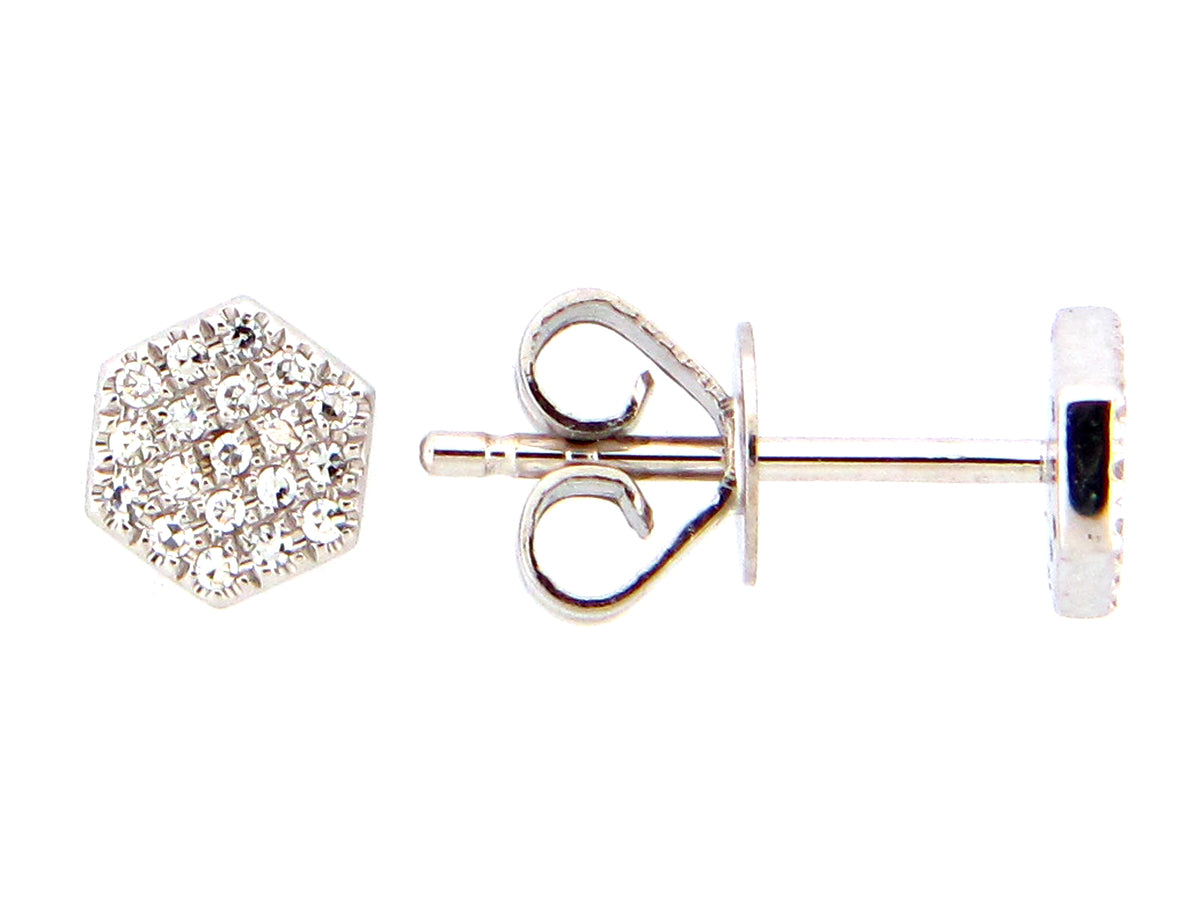 DIAMOND HONEYCOMB STUD EARRING
