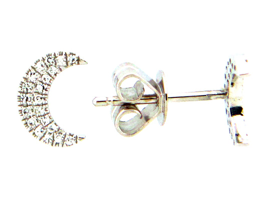 DIAMOND CRESCENT MOON STUD EARRING