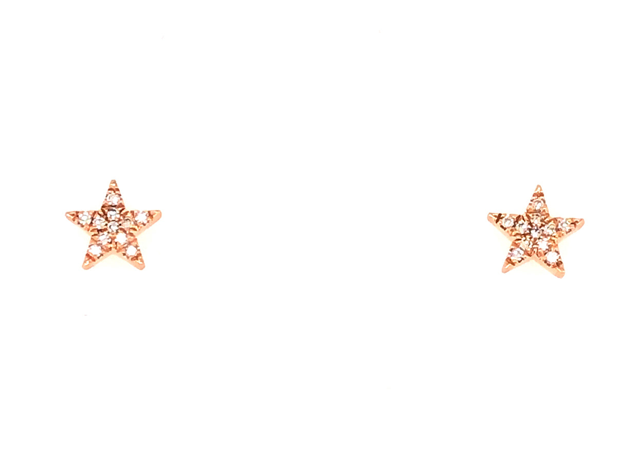 DIAMOND STAR STUD EARRING, 18KR, 6 MM, (N)