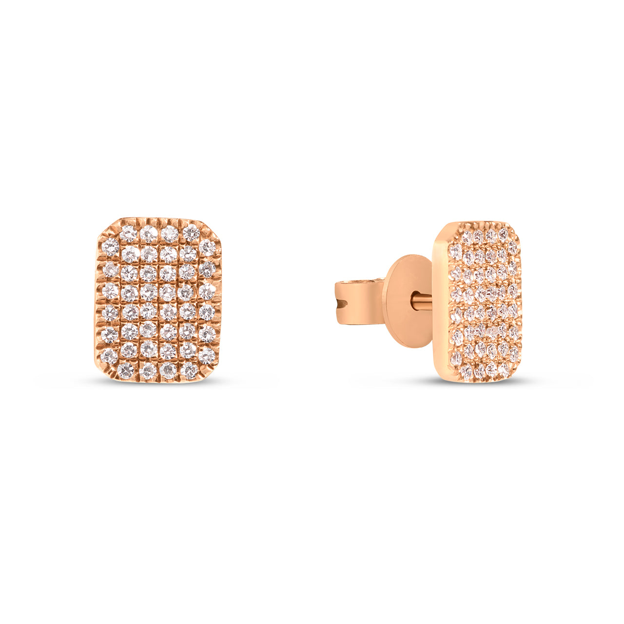 Diamond Rectangle Stud Earring