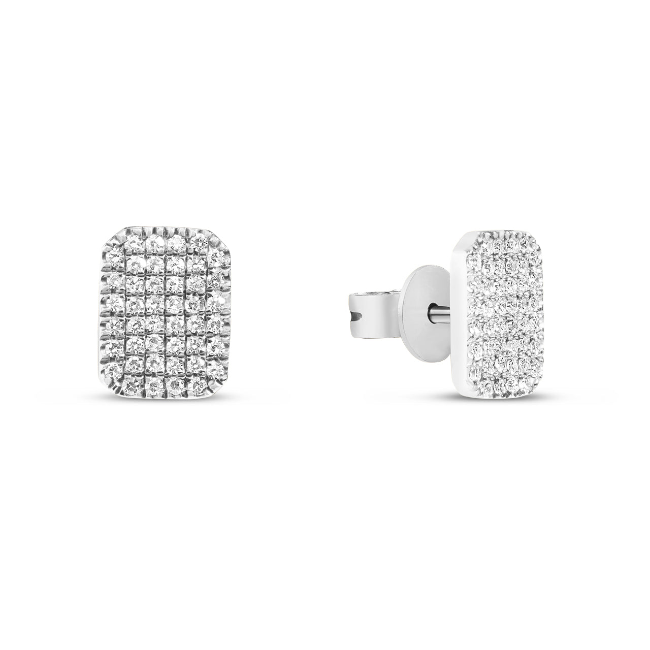 Diamond Rectangle Stud Earring