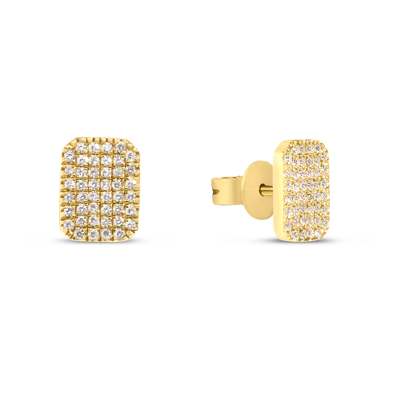 Diamond Rectangle Stud Earring