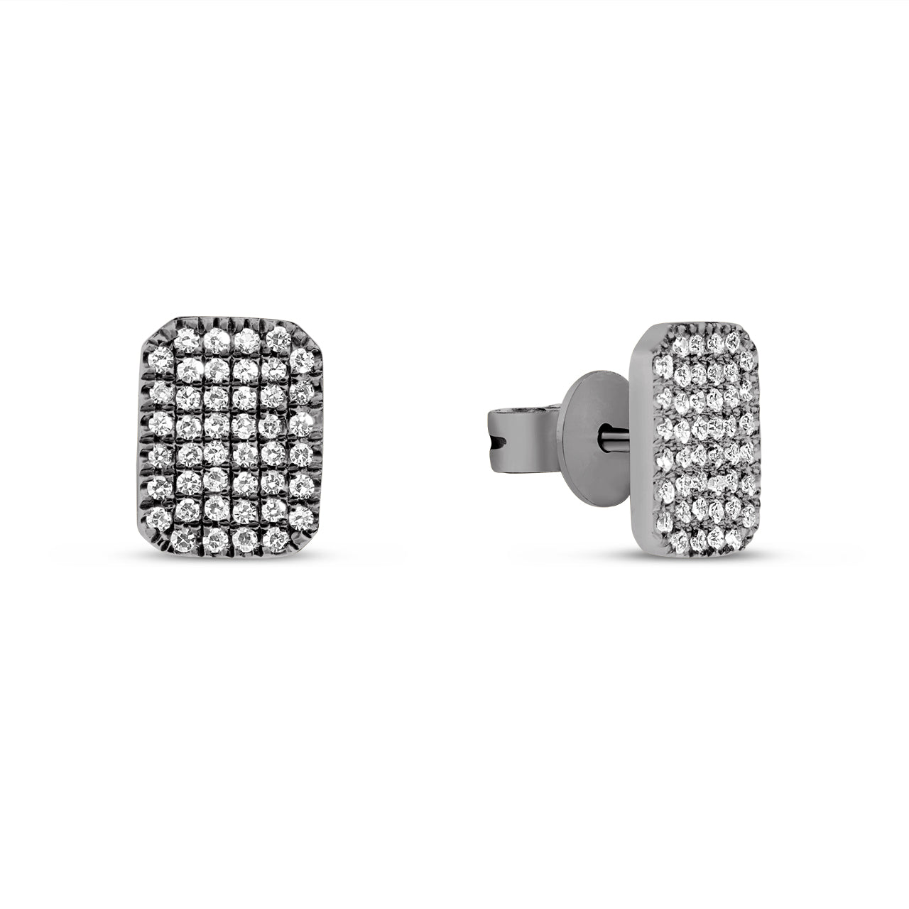 Diamond Rectangle Stud Earring