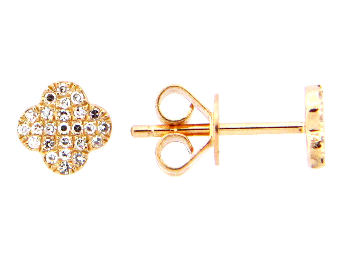 DIAMOND CLOVER STUD EARRING