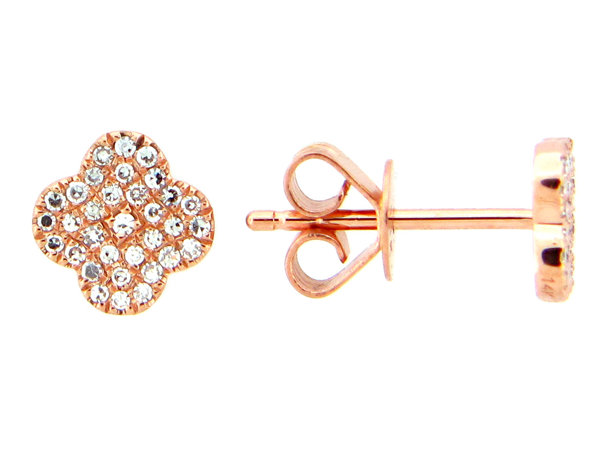 DIAMOND CLOVER STUD EARRING