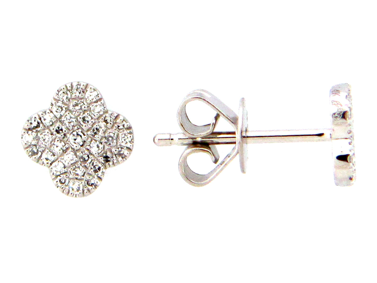 DIAMOND CLOVER STUD EARRING