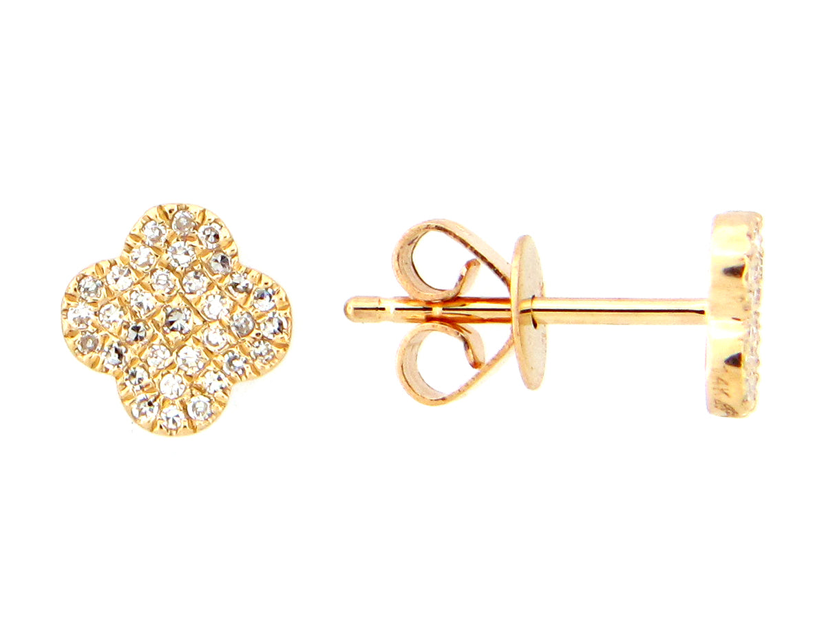 DIAMOND CLOVER STUD EARRING