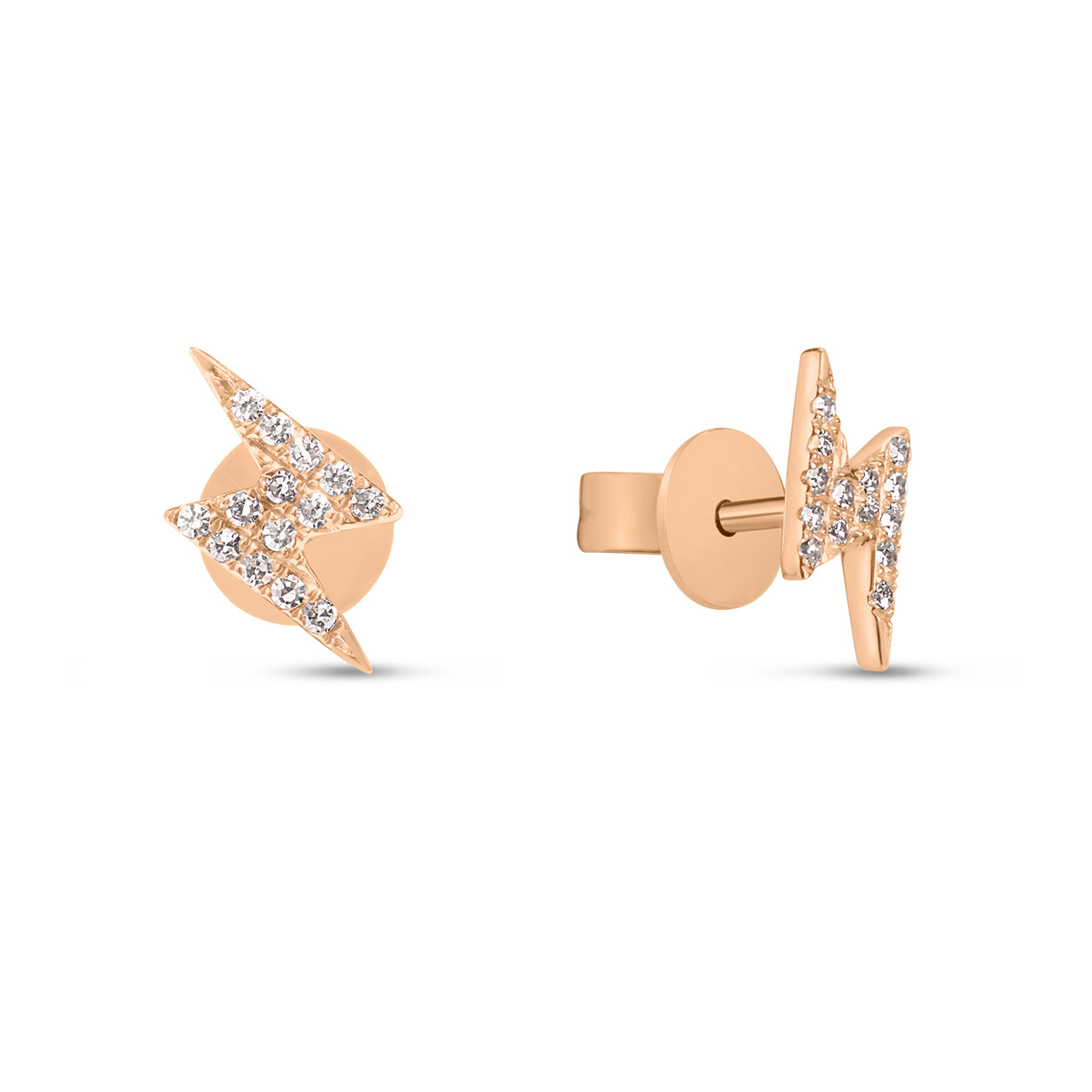 Diamond Lightning Bolt Stud Earring
