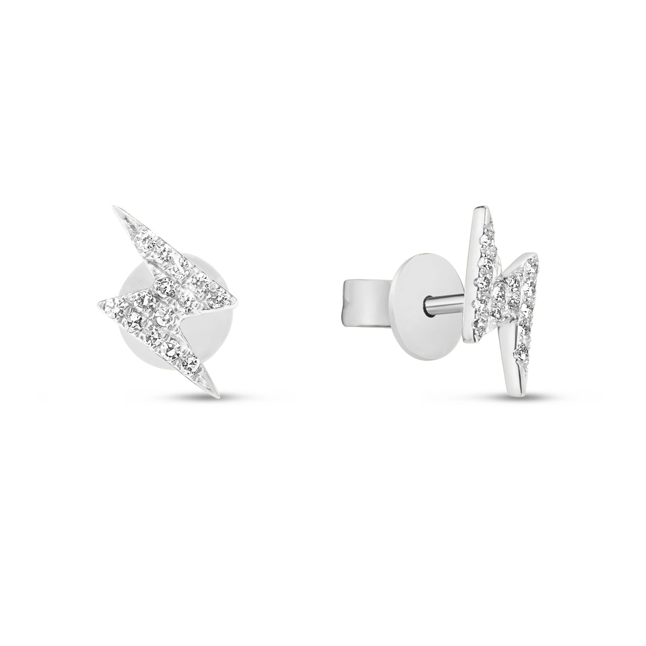 Diamond Lightning Bolt Stud Earring