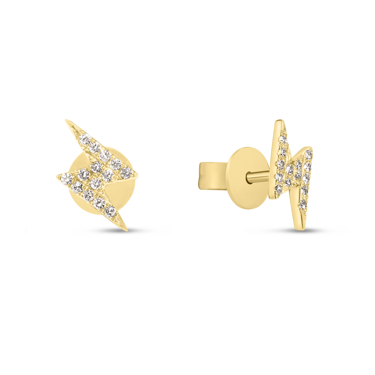 Diamond Lightning Bolt Stud Earring