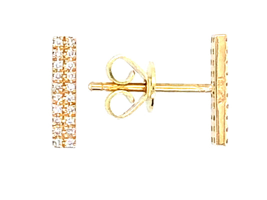 DIAMOND BAR STUD EARRING, 18KY (N)