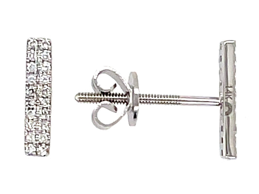 DIAMOND BAR STUD EARRING, SCREW BACK
