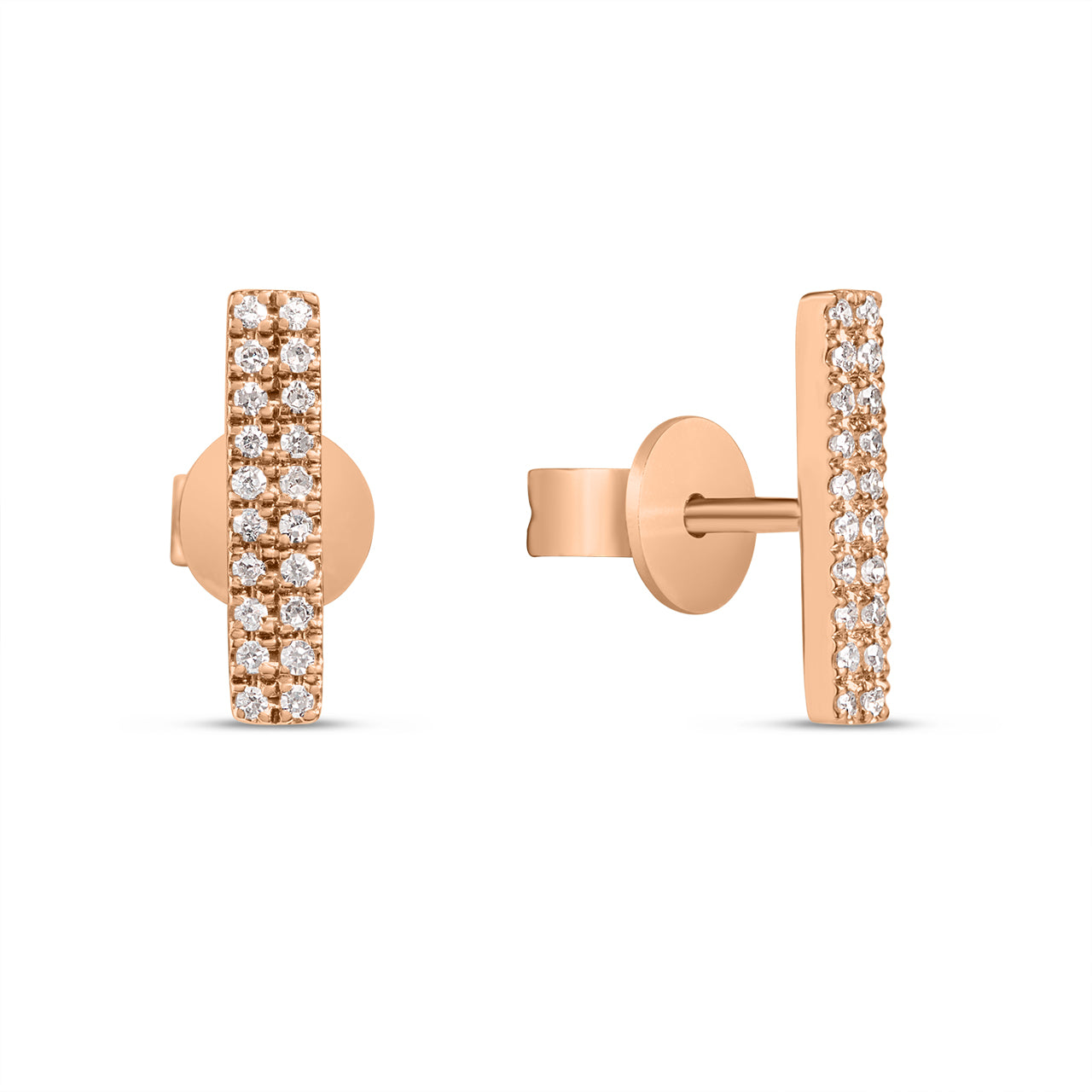 Diamond Bar Stud Earring