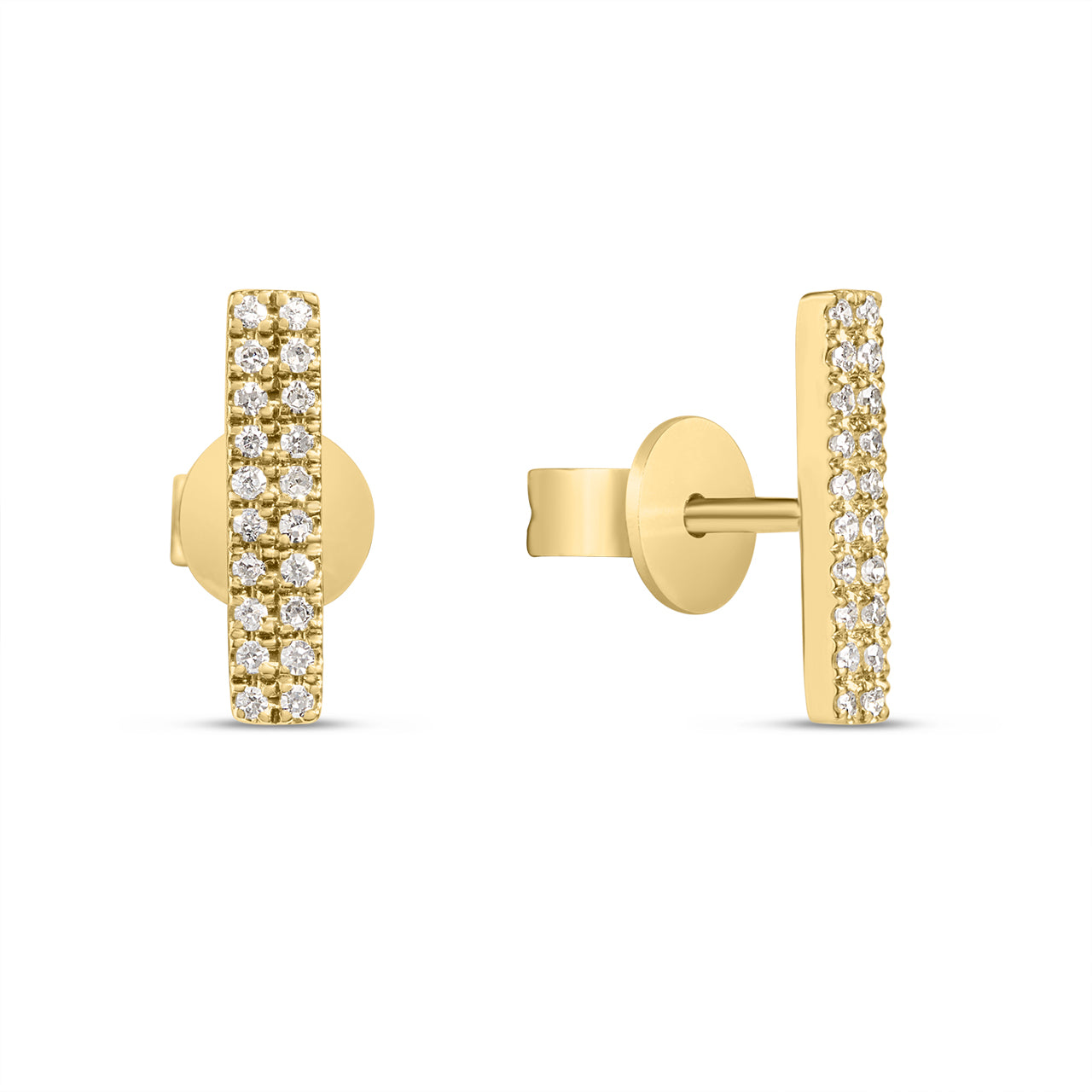 Diamond Bar Stud Earring