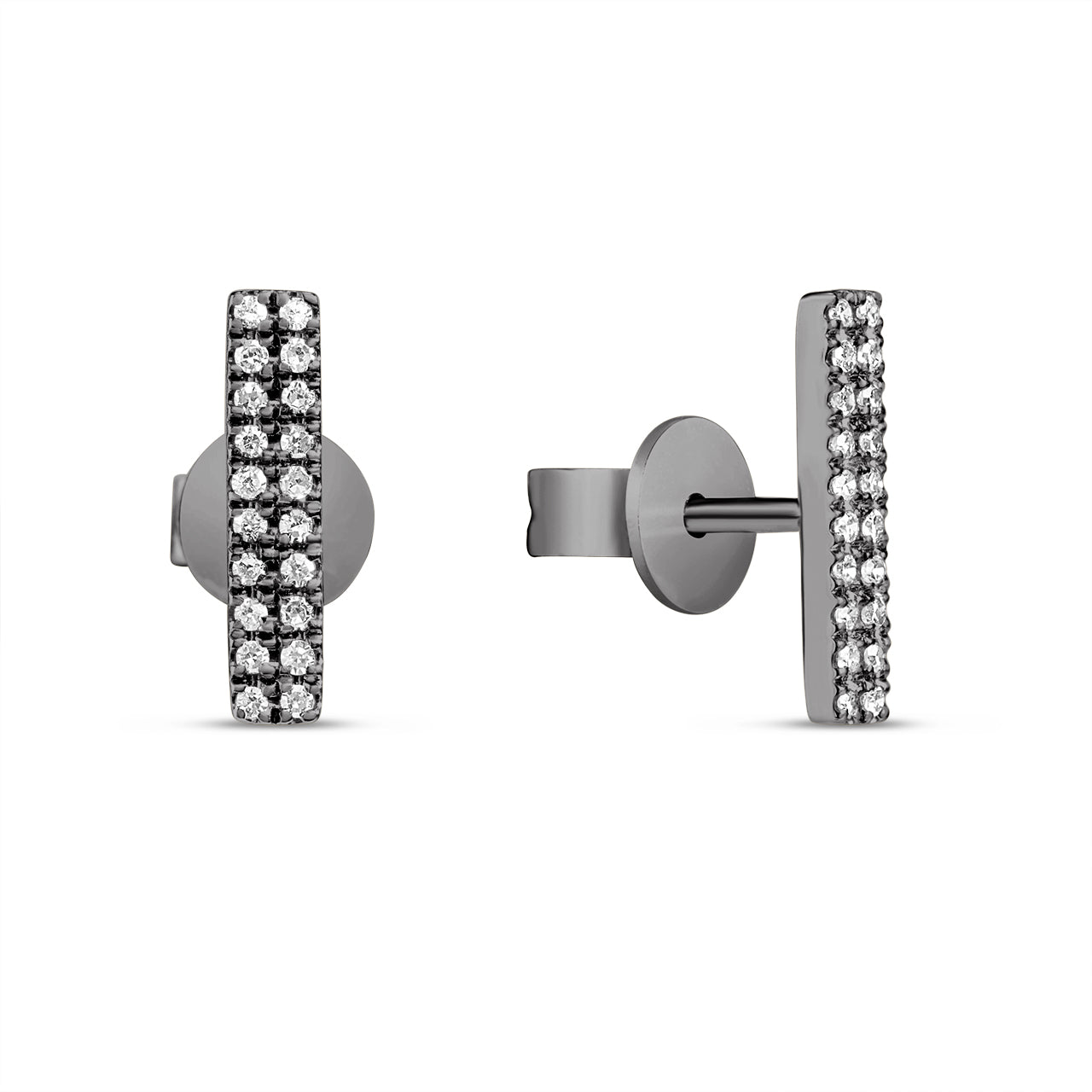 Diamond Bar Stud Earring
