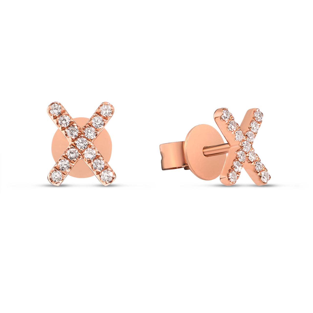 Diamond X Stud Earring