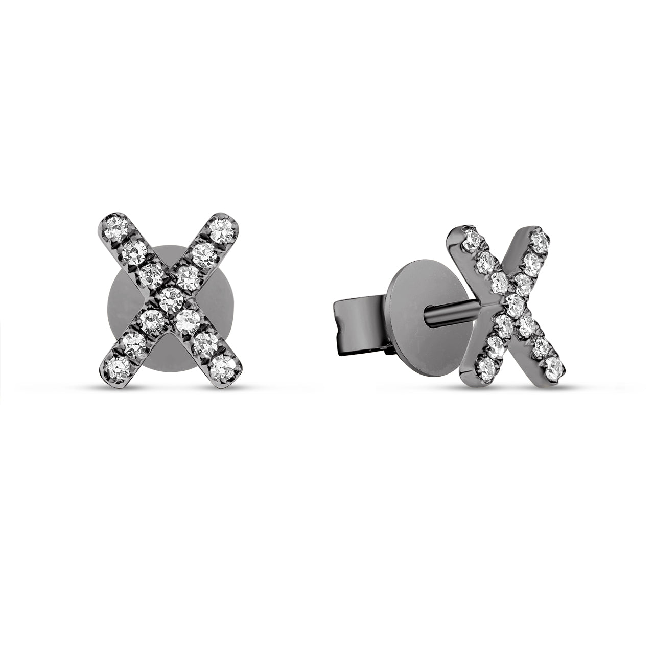 Diamond X Stud Earring
