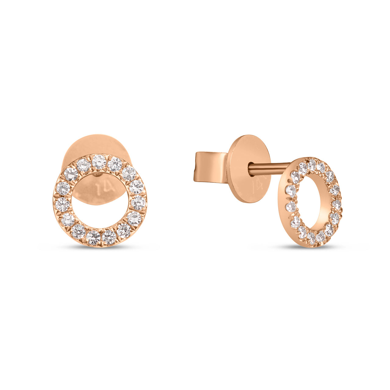 Diamond Open Circle Stud Earring