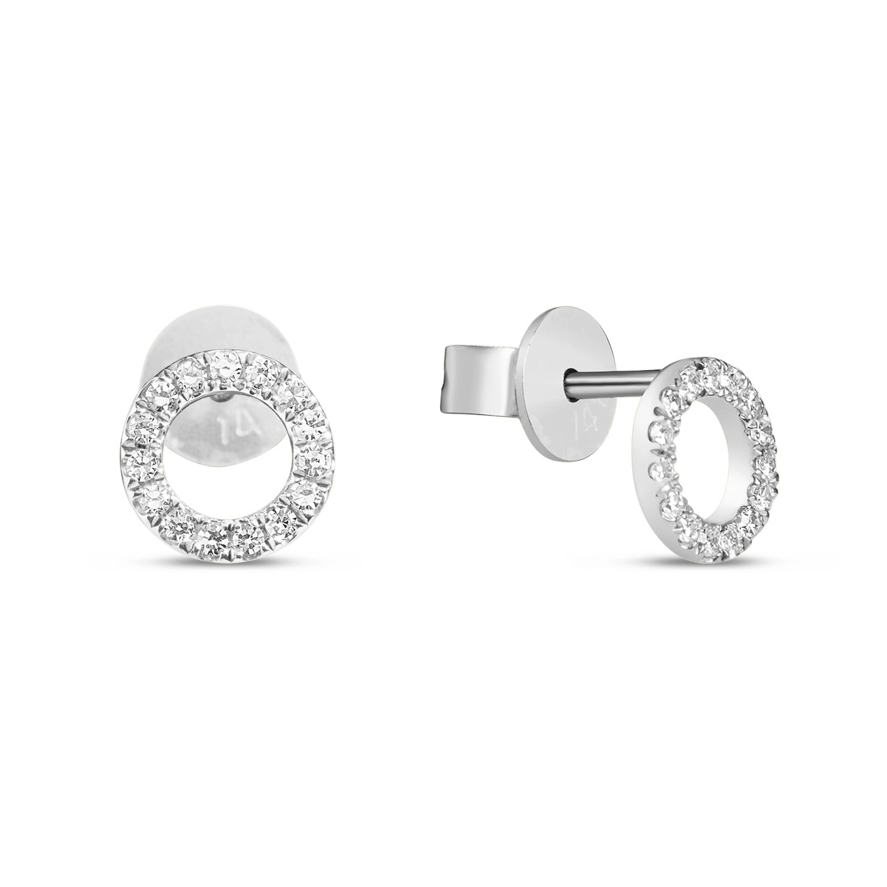 Diamond Open Circle Stud Earring