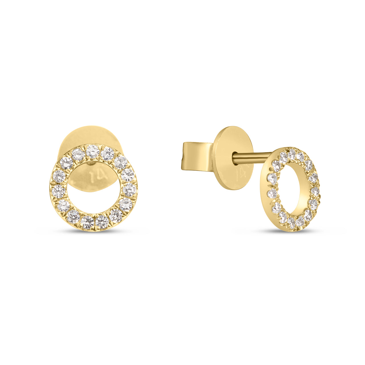Diamond Open Circle Stud Earring